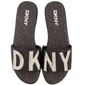 💕HP💕DKNY Monochrome Logo Slides - Size 10